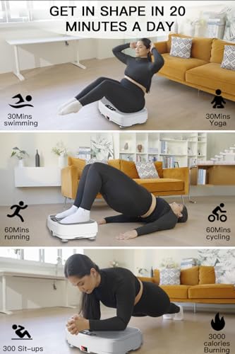 Vibration Plate Exercise Machine for Whole Body Workout, 330lbs Capacity B931793