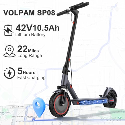 VOLPAM Electric Scooter, 350W/500W, 8.5"/10" Tires, Folding E-Scooter with Dual Braking Q653200