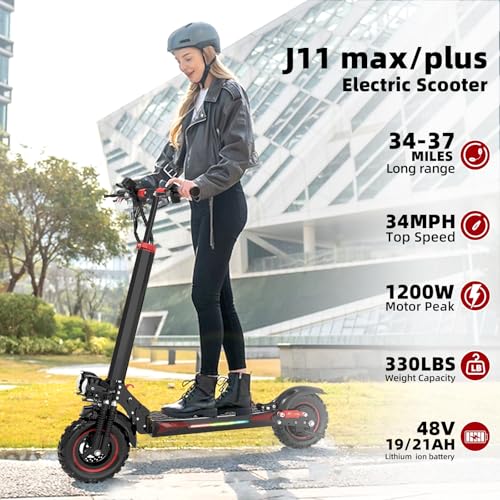 Electric Scooter Adults, 11" Off-Road Tires, 48V Battery, 1200W Motor, Folding Commuter Z198