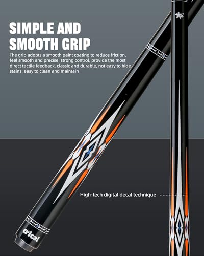 CRICAL Carbon Fiber Pool Cue Stick 58" with 12.5mm Tip J317692