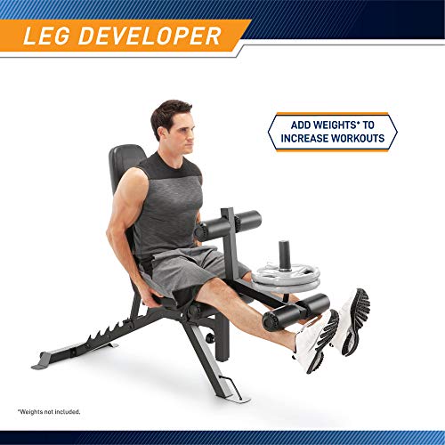 Marcy Adjustable Utility Bench with Leg Developer SB-350, Dark Gray H323