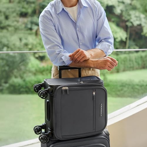 Verage Under Seat Luggage with Wheels, Softside Spinner Carry On, Navy 14-Inch A51804