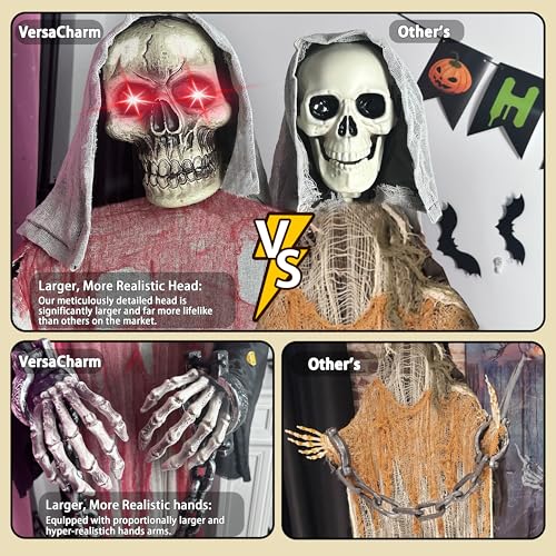 6 Ft Animated Grim Reaper Halloween Decorations with Sound G64114