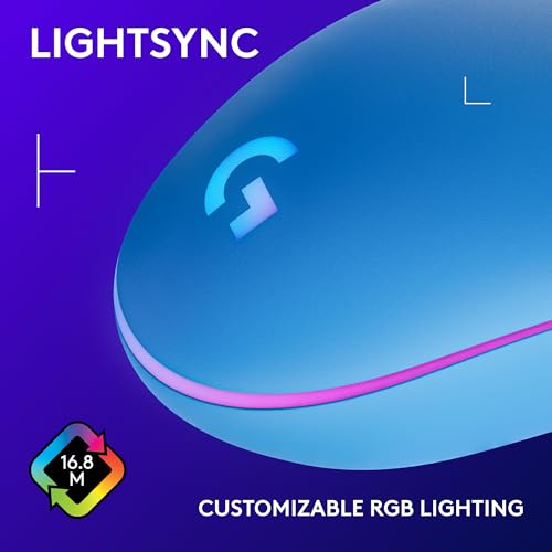 Logitech G203 Wired Gaming Mouse, 8,000 DPI, RGB, 6 Programmable Buttons, PC/Mac - Black U28629