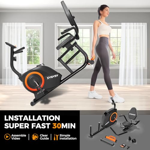 Recumbent Exercise Bike with 400LB Capacity and Magnetic Resistance V9846