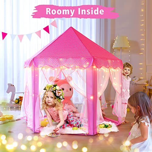 Monobeach Princess Tent Girls Large Playhouse with Star Lights L847553