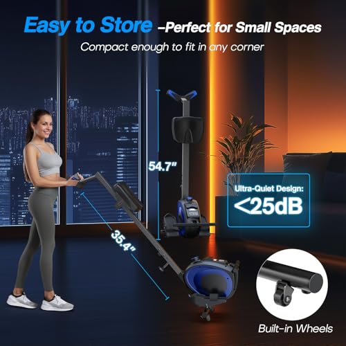 WELLFIT Magnetic Rowing Machine for Home, 300lbs Capacity, Quiet Compact Indoor Rower M52496