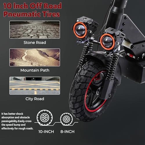 Off Road Electric Scooter Adults 800W 48V 11" All-Terrain Tires Dual Suspension B277