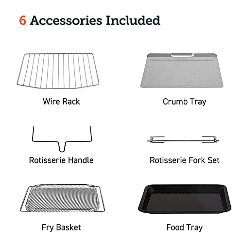 COSORI 11-in-1 Air Fryer Oven, 13Qt with Rotisserie, Recipe Book & 6 Accessories G17087