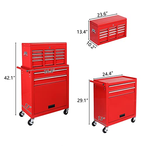 TUFFIOM 5-Drawer Rolling Tool Chest with Lockable Wheels X4579