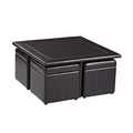 SEI Furniture Nylo Nesting Coffee Table and Storage Ottomans Set, Dark Chocolate
