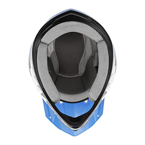 SLMOTO Dot Youth Kids Motocross Offroad Helmet with Goggles and Gloves Blue Skull D851858