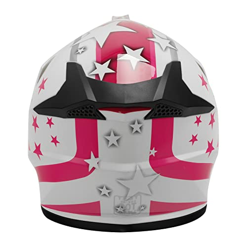 SLMOTO Dot Youth Kids Motocross Offroad Helmet with Goggles and Gloves Blue Skull D851858