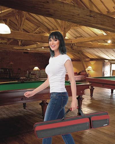 Pool Cue Case 4x5 with Pockets, Soft Padded Billiard Cue Bag A2212