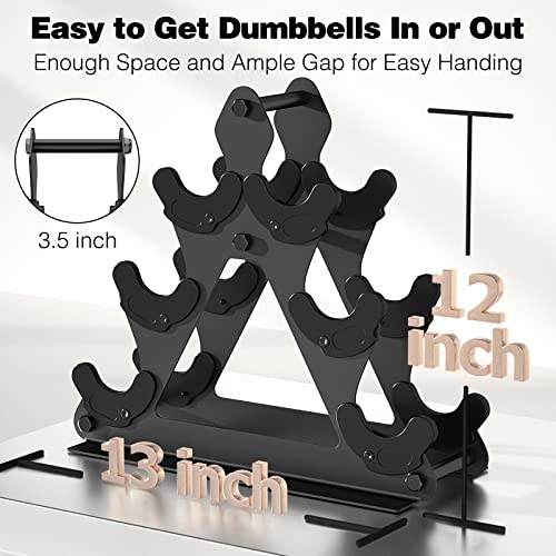 3 Tier Dumbbell Rack for 1-15 LBS, Compact Metal Weight Holder for Home Gym H356
