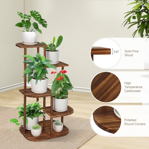 5 Tier Wood Plant Stand Indoor Plant Shelf I892791