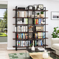 Davee Dark Walnut Color Room 6-Tiers Divider Bookcase - 85" H x 70" W x 12.6" D