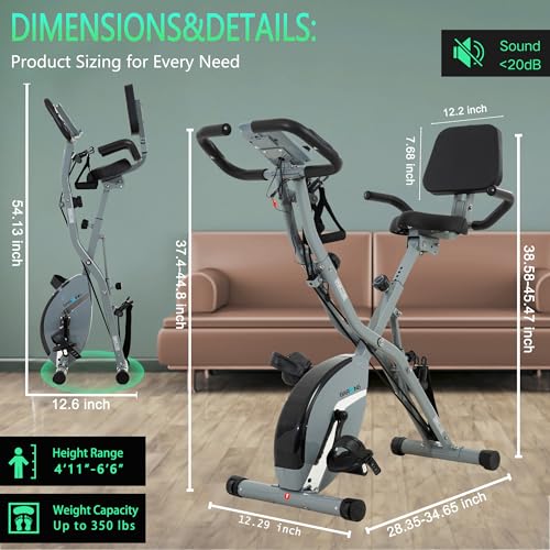 BARWING Foldable Exercise Bike for Home Workout, 350LB Capacity Z9564