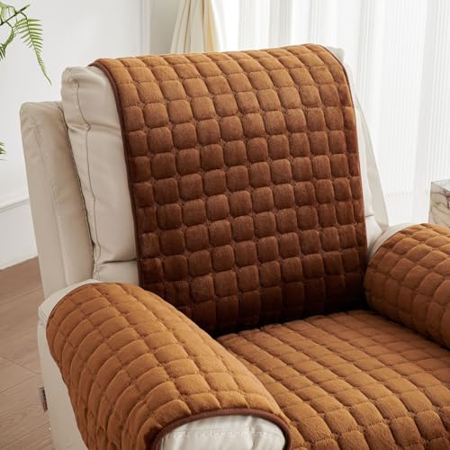Plush Recliner Cover with Arms for Living Room, 52 x 74in J162