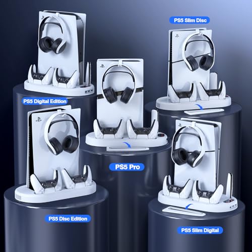 AMZDM Cooling Station PS5 Slim Stand with Charging for PS5 Pro & Slim Y61242