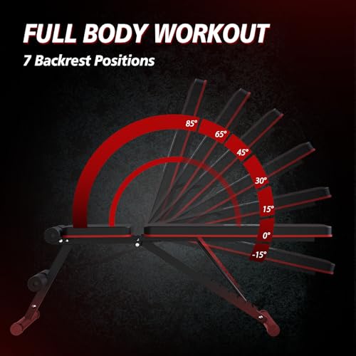 Adjustable Weight Bench for Home Gym Incline Decline Strength Training L86405