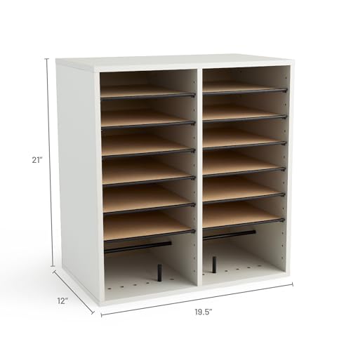 Safco Wooden Paper and Mail Organizer, Adjustable Shelves, Stackable B285