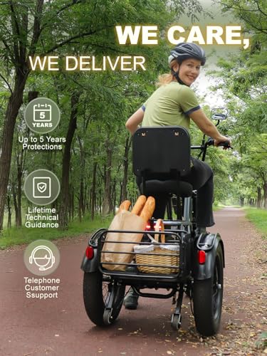 Breeze Folding Electric Tricycle for Adults, 1000W, Fat Tire, 450lbs Load I237900
