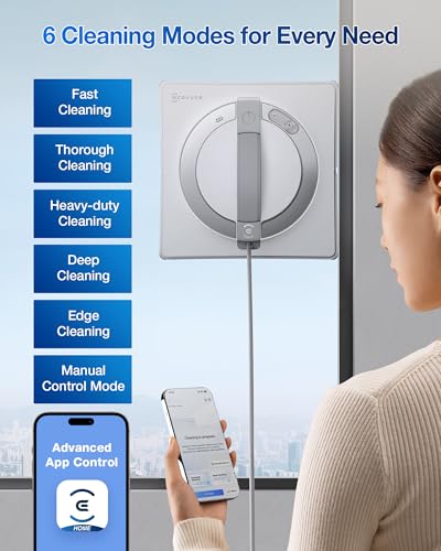 ECOVACS Winbot W1 Pro Window Cleaning Robot, 2800Pa Suction, App Control, Grey R250