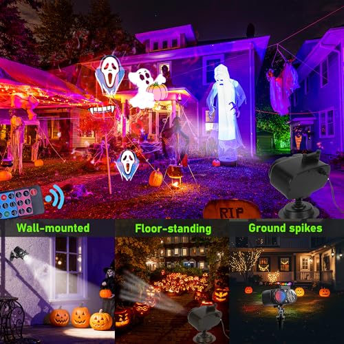 Holiday Projector with 10 HD Replaceable Slides, Waterproof Outdoor Decoration Light F6111