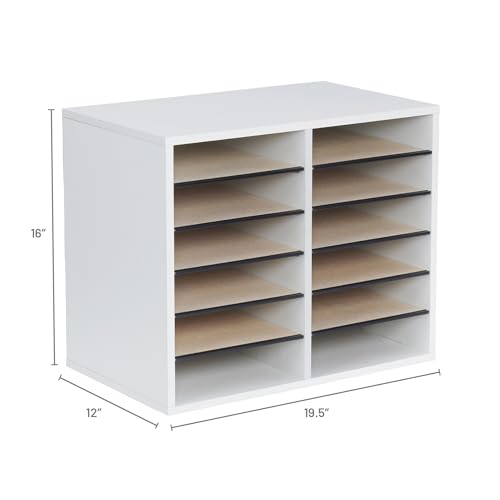Safco Wooden Paper and Mail Organizer, Adjustable Shelves, Stackable B285