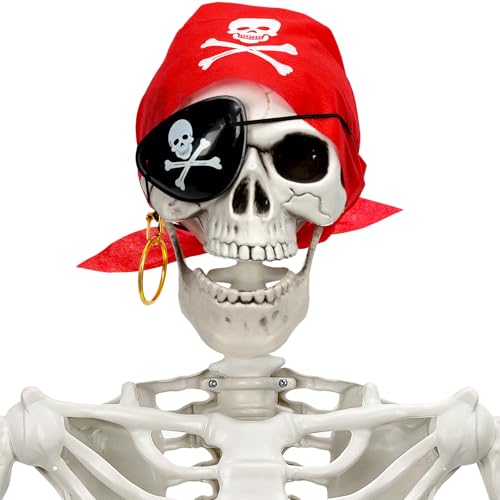 5 Ft Skeleton Halloween Decorations, Full Body Life-Size Prop with Movable Joints F717947