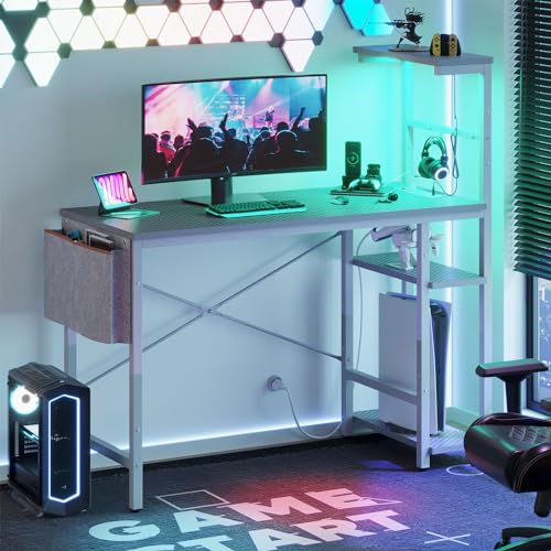 Bestier Gaming Desk with LED Lights, 51.3 Inch Computer Desk Q970