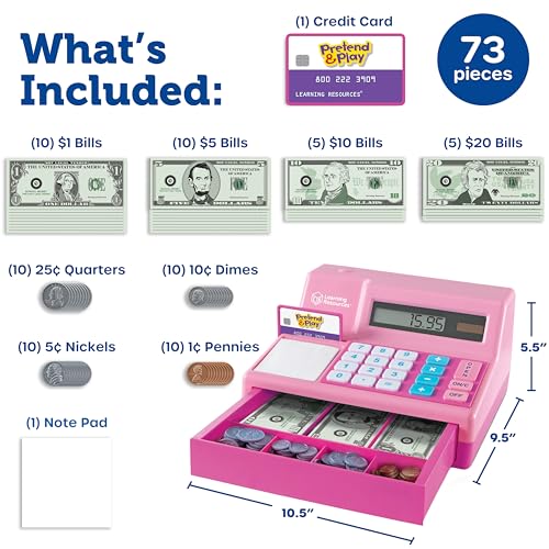 Learning Resources Pretend & Play Calculator Cash Register Toy for Kids H91438