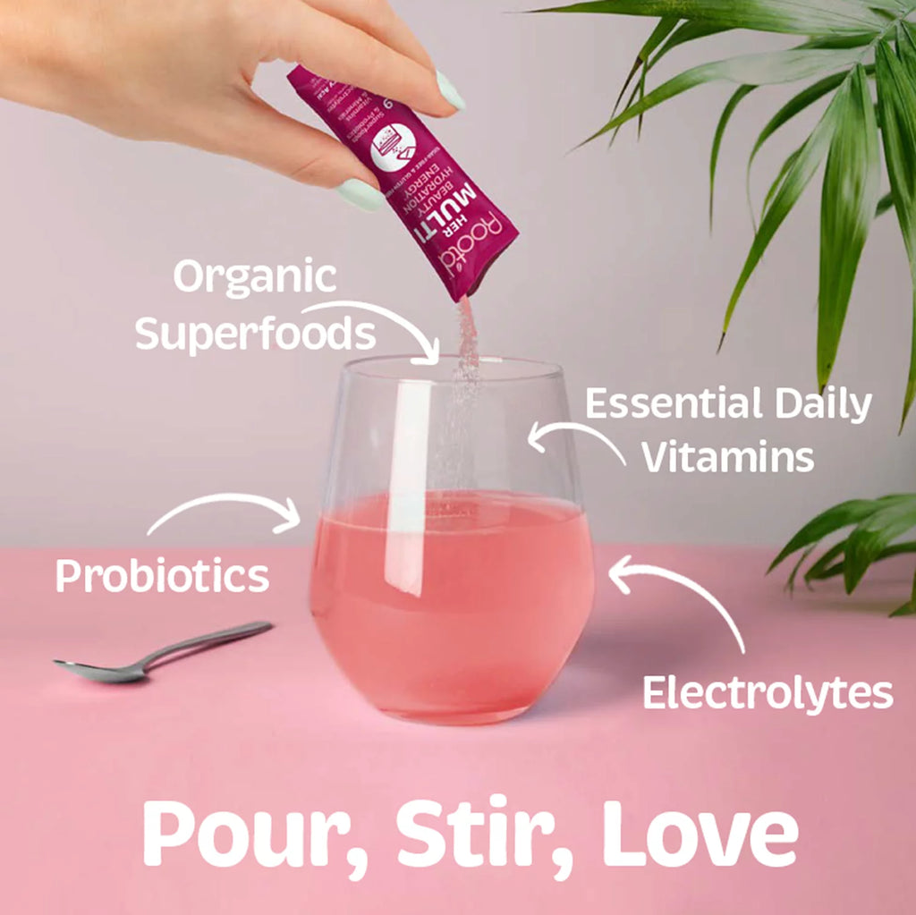 Root'd Multivitamin Powder for Women - 25 Vitamins & Minerals with Electrolytes, 24 Packets W78367