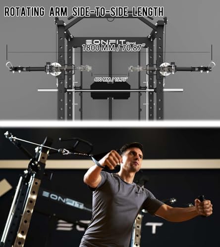 Eonfit E5 Smith Machine with Vertical Leg Press, Power Cage Squat Rack, Home Gym Equipment R390