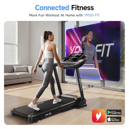 Foldable Treadmill with Incline, Bluetooth, 300 lbs Capacity H234