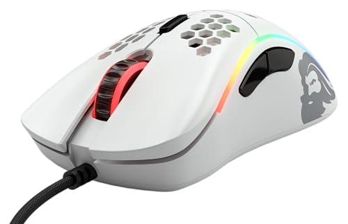Glorious Model D Wired Gaming Mouse - 68g Honeycomb RGB Ergonomic, Matte White M160012