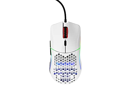 Glorious Model D Wired Gaming Mouse - 68g Honeycomb RGB Ergonomic, Matte White M160012