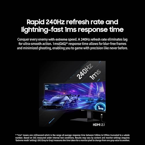 SAMSUNG 49" Odyssey G9 (G95C) DQHD 1000R Curved Gaming Monitor, 240Hz, 1ms, DisplayHDR 1000 L9256