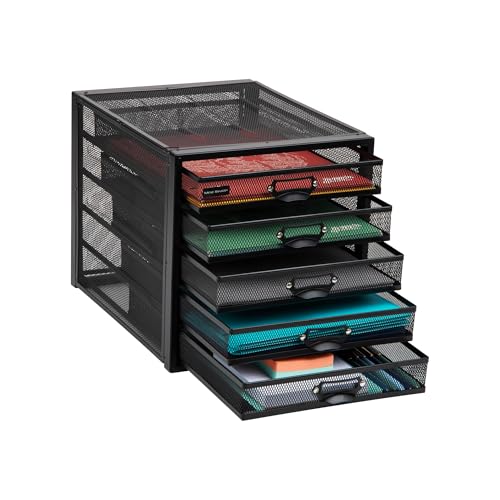 Mind Reader 10-Drawer Metal Mesh Desk Organizer, Silver N923041