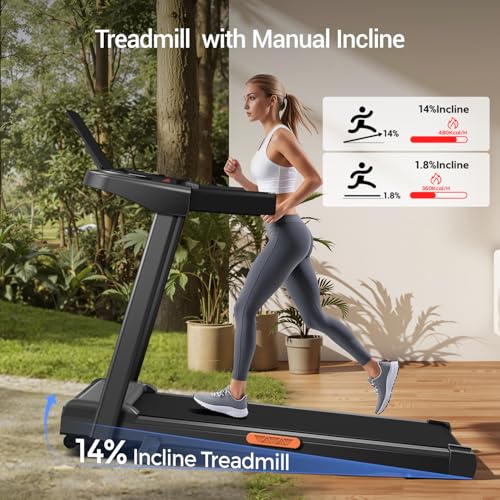 3-in-1 Foldable Treadmill with 14% Incline for Home E2405