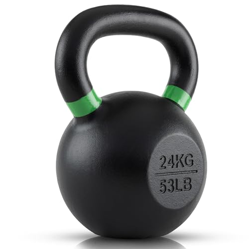Cast Iron Kettlebell with Powder Coated Wide Handle P961