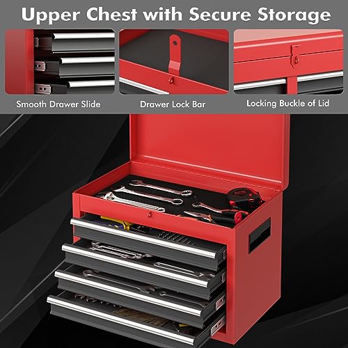 Goplus 5-Drawer Rolling Tool Chest with Lockable Wheels, Gray Z601390