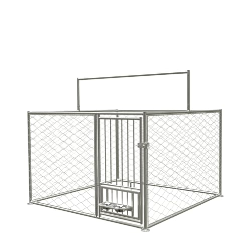 Large Outdoor Dog Kennel Heavy Duty Galvanized Steel with Waterproof Cover V616855