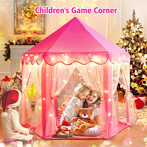 Monobeach Princess Tent Girls Large Playhouse with Star Lights L847553