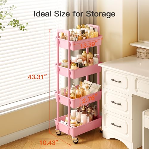Pipishell 3 Tier Rolling Cart Organizer with Lockable Wheels, White K43271