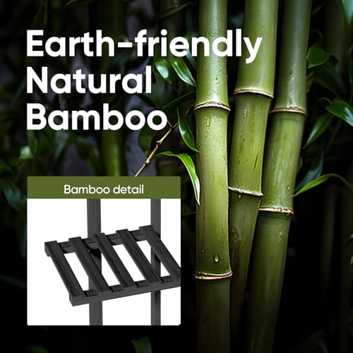 ROSSNY 48 Inch Tall 6-Tier Bamboo Plant Stand for Indoor Plants, Corner Plant Shelf, Natural W935552