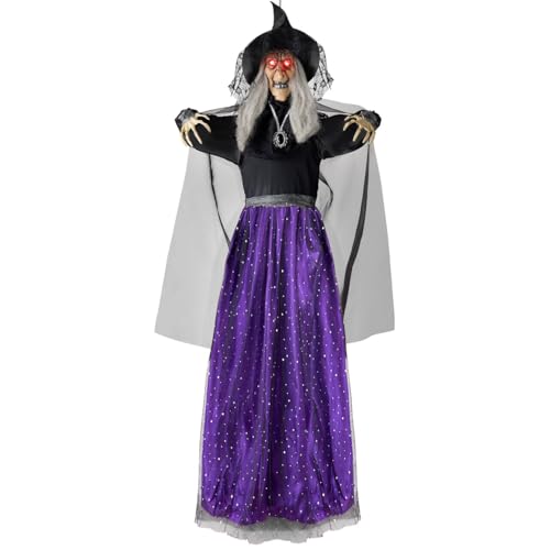 JOYIN 47" Animated Witch Halloween Decorations Outdoor Indoor H9696