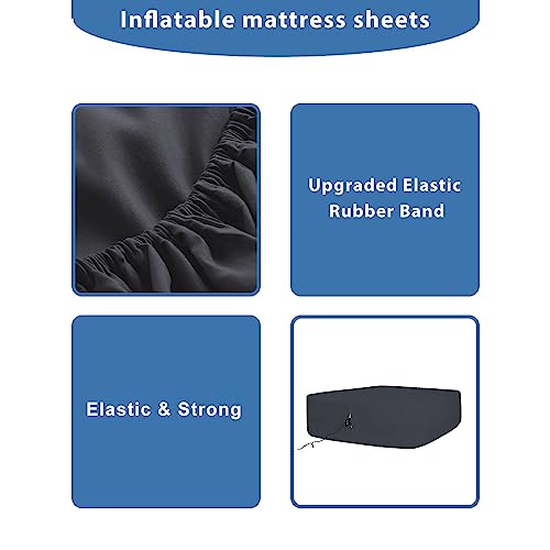 Bedecor Air Bed Sheets for Mattress Cover Removable Elastic Band Soft Breathable Twin XL Light Gray U508