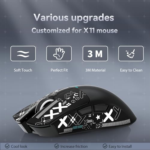 Attack Shark X11 59g Superlight Wireless Gaming Mouse with RGB Charging Dock, Black W869